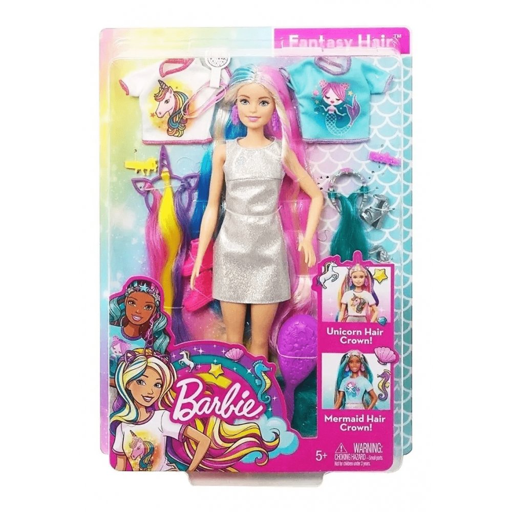 Barbie Fantasy Hair Unicornio Y Sirena Mattel